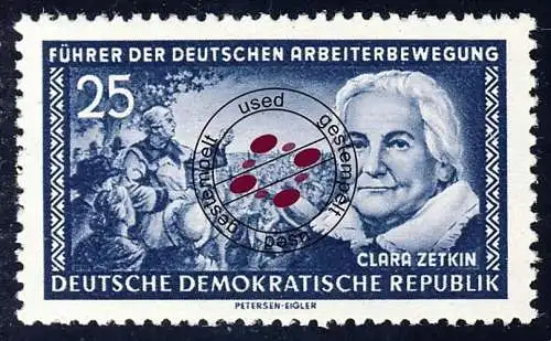 476 XII Clara Zetkin 25 Pf Wz.2 XII, gestempelt O