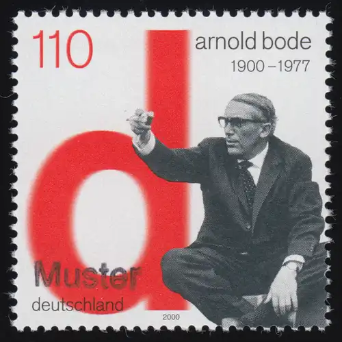 2155 Maler und Graphiker Arnold Bode - Initiator der documenta, Muster-Aufdruck