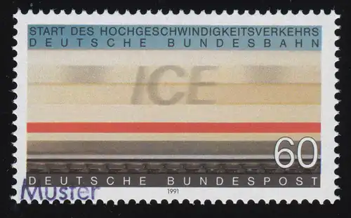 1530 ICE - Start des Hochgeschwindigkeitsverkehrs, Muster-Aufdruck