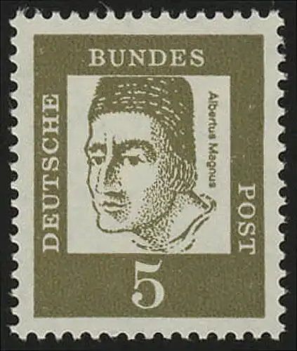 347yb DUNKELOLIV (fluoreszierend) Bedeutende Deutsche 5 Pf Albertus Magnus **