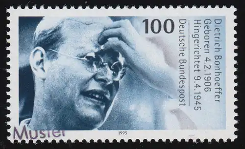 1788 Theologe Dietrich Bonhoeffer, Muster-Aufdruck