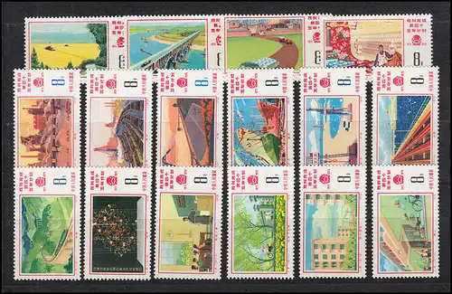 China 1265-1280 Erfüllung des 4. Fünfjahresplans 1976, 16 Werte, Satz ** / MNH