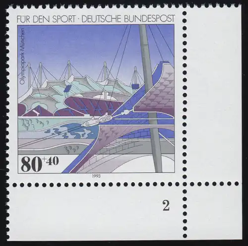 1651 Sporthilfe 80+40 Pf Olympiapark ** FN2