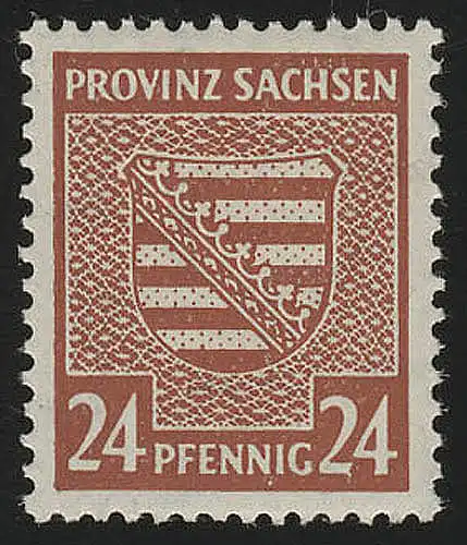 SBZ 82X Provinzwappen 24 Pf, Wz.1X, dunkelbraunorange, gezähnt, **