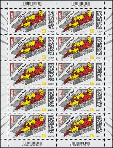 3784 Superhelden: Iron Man - 10er-Bogen ** / MNH