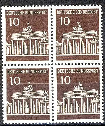 506 Brandenb. Tor 10 Pf Viererblock ** postfrisch