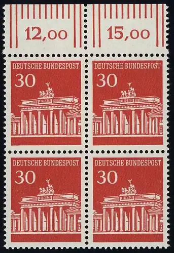 508 Brandenb. Tor 30 Pf OR-Viererbl. ** postfrisch