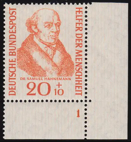 224 Helfer der Menschheit 20+10 Pf Hahnemann ** FN1