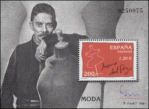 Spanien Block 89 Mode: Designer Jesus del Pozo, **/MNH