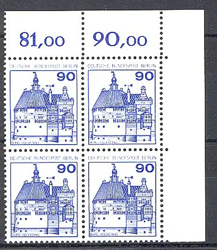 588 Burgen u.Schl. 90 Pf Eck-Vbl. or ** postfrisch