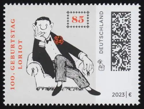 3795 Loriot auf dem Sofa - nassklebend, postfrisch **/MNH