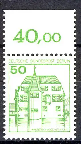 615 Burgen u.Schl. 50 Pf Oberrand ** postfrisch