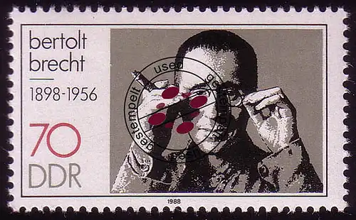 3148 Bertold Brecht aus Block 91 O gestempelt