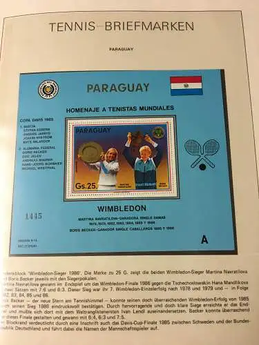 Tennis - der weiße Sport, Sammlung im Lindner-Vordruckringbinder aus Abo, **