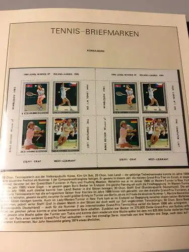 Tennis - der weiße Sport, Sammlung im Lindner-Vordruckringbinder aus Abo, **