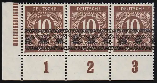 54I PF III Bandaufdruck 10 Pf. mit Plattenfehler III, Fotobefund Schlegel BPP **