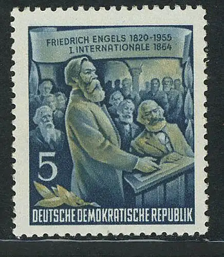 485A YII Friedrich Engels 5 Pf Wz.2 YII, postfrisch **