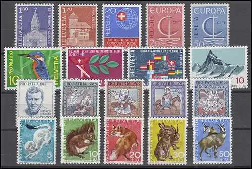 831-849 Suisse-Niveau 1966 complet, frais de port