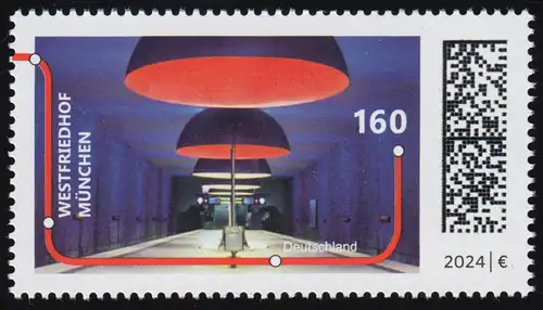 3807 station de métro West Cimetière Munich, frais de port **/MNH