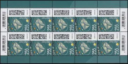 3806 Welt der Briefe Briefgalaxie 255 Pf. - 10er-Bogen ** / MNH