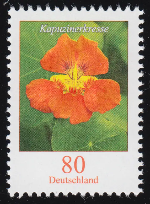 3469I Blume Kapuzinerkresse 80 Cent, nassklebend, Raster 45/45, postfrisch **