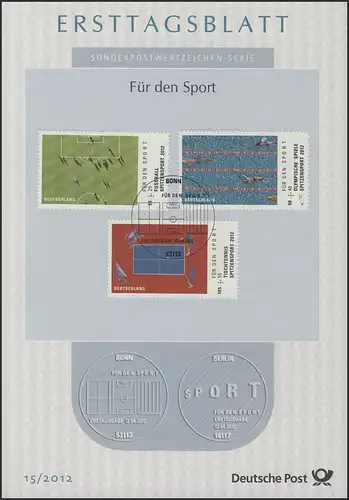 ETB 15/2012 Für den Sport, Fussball, Schwimmen, Tischtennis, Olympische Spiele