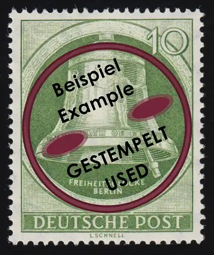 83 Glocke II (Klöppel rechts) 10 Pf O gestempelt