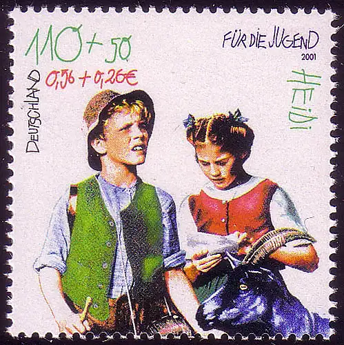 2192 Jugend Figuren aus Büchern Heidi, 10 Einzelmarken postfrisch **