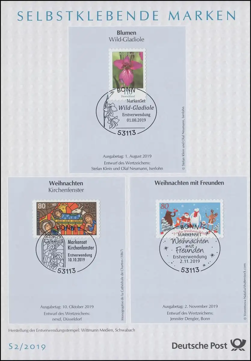 ETB S2/2019 SELBSTKLEBENDE, Blumen, Weihnachten, Weihnachten mit Freunden