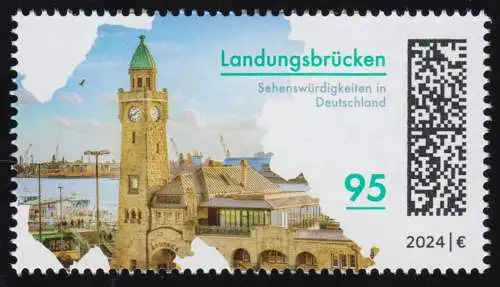 3818 Sehenswürdigkeiten: Landungsbrücken St. Pauli, postfrisch **/MNH