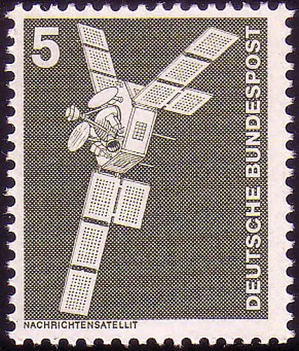 846 Industrie et technologie 5 Pf Satellit de nouvelles, Nouveau fluo, frais de port **