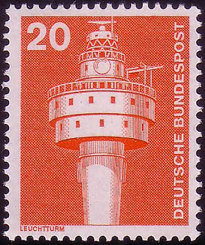 848 Industrie et technologie 20 Pf phare, Nouveau fluo, frais de port **