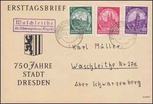 Landpost Waschleithe üb. Schwarzenberg (Erzgebirge) 1.6.1956