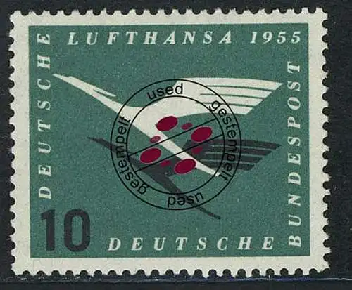 206Vb Lufthansa 10 Pf O gestempelt