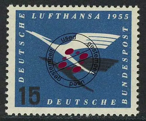 207Vb Lufthansa 15 Pf O gestempelt