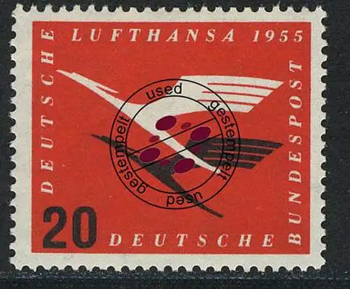 208 Lufthansa 20 Pf O gestempelt