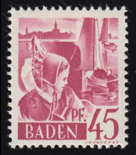 Baden 9yw III marque libre 45 pf. **