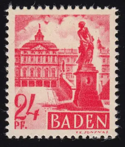 Baden 8vv IV Freimarke 24 Pf. **