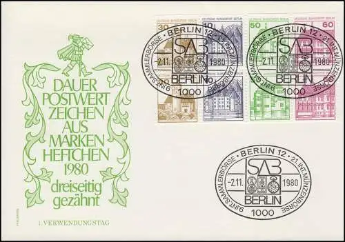 HBl. 20 aus MH 12 BuS 1980, ALTE Fluoreszenz, auf Schmuck-FDC 2.11.1980