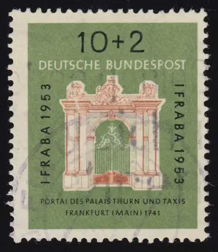 171 IFRABA 1953 10+2 Pf gestempelt O