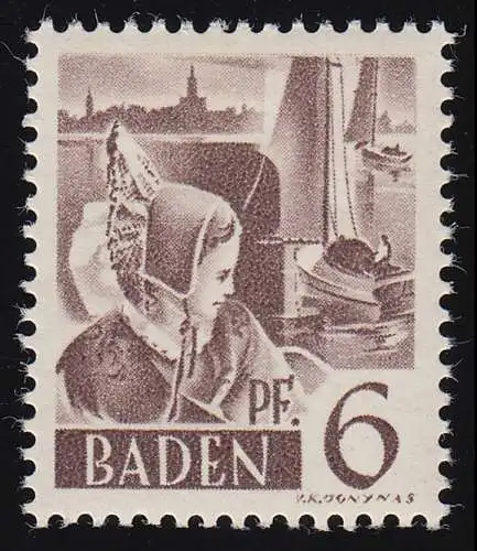 Baden 15y Freimarke 6 Pf. **