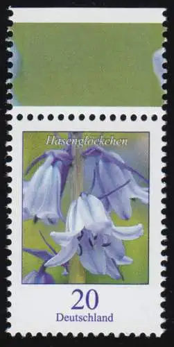 3315 Blume Hasenglöckchen 20 Cent, nassklebend, aus Bogen, postfrisch **