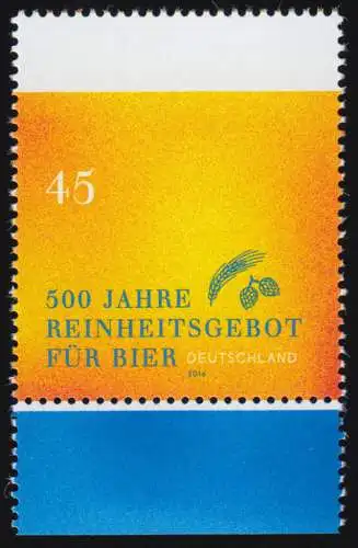 3229 500 Jahre Reinheitsgebot für Bier aus Bogen, postfrisch **