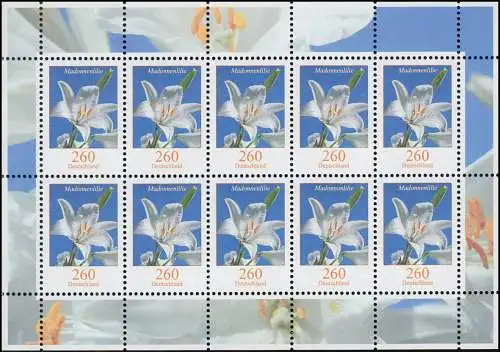 3207 Blumen 260 Cent Madonnenlilie - Zehnerbogen ** postfrisch