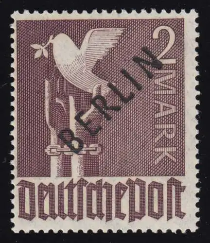 18 Schwarzaufdruck 2 Mark, postfrisch ** geprüft