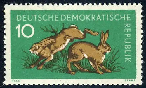 738 Waldtiere Feldhasen 10 Pf **