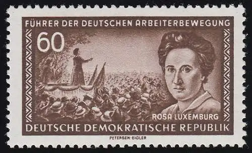 478 XII Rosa Luxemburg 60 Pf Wz.2 XII ** postfrisch