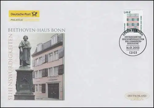 2306 SWK Beethoven-Haus Bonn, Schmuck-FDC Deutschland exklusiv