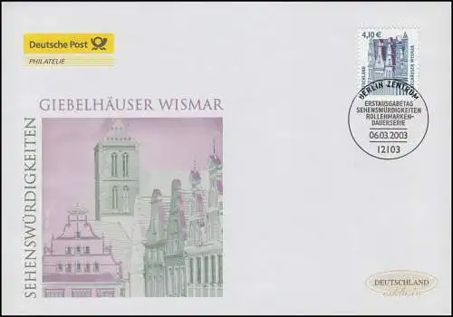 2323 SWK Giebelhäuser Wismar, Schmuck-FDC Deutschland exklusiv