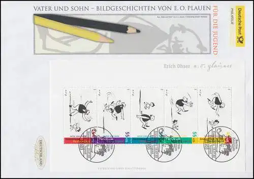 Block 63 Vater-und-Sohn-Geschichten, Block auf Schmuck-FDC Deutschland exklusiv